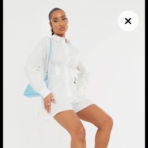 Pretty little thing white romper size 2